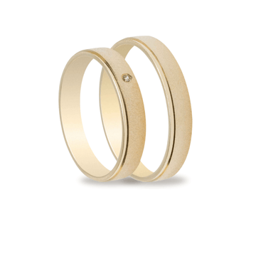 Βέρες Σετ Χρυσές Σαγρέ με Ζιργκόν MASCHIO FEMMINA TMF-31 - themelidisjewels